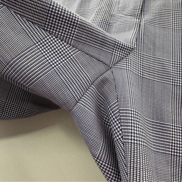 QL2 Quelledue Blue &‎ White Houndstooth Wide Leg High Rise Dress Pants Size 40 - Picture 5 of 11